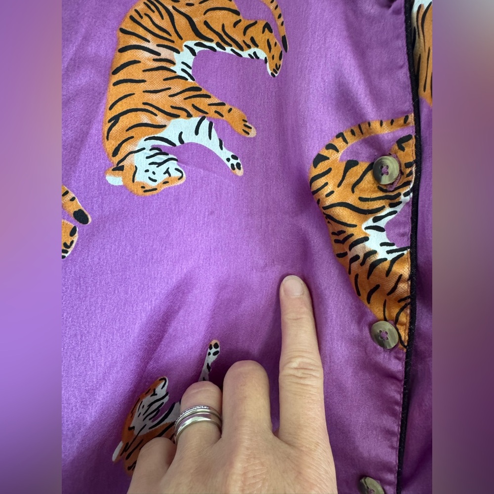 Nasty Gal Tiger Pajama Top, Long Sleeve, Size Small - Picture 7 of 12
